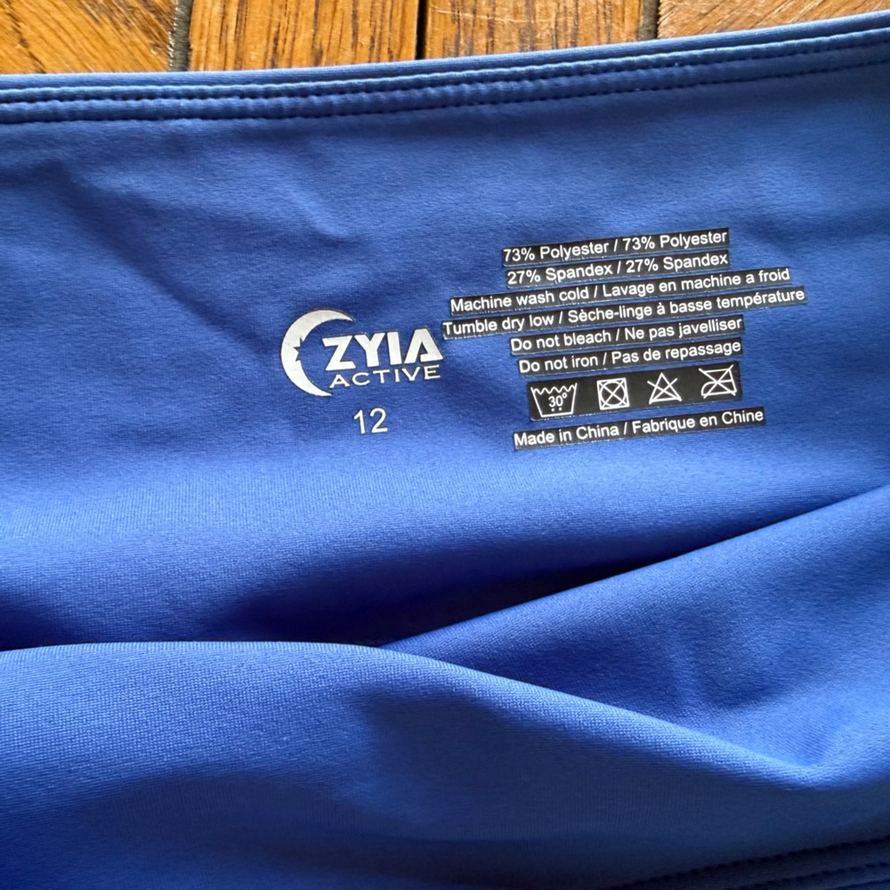 ZYIA Blue Leggings with Orange Accent - Picture 3 of 5